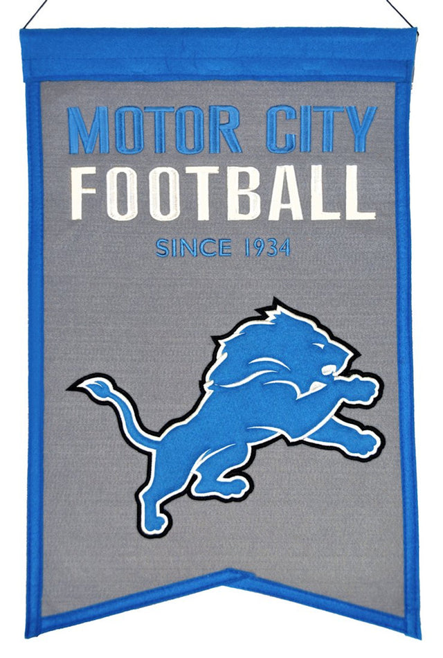 Banner de los Detroit Lions de 14 x 22 pulgadas de lana de la franquicia