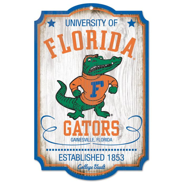 Letrero de madera de Florida Gators/College Vault, 11" x 17", 1/4" de grosor