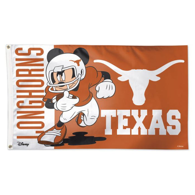 Texas Longhorns / Disney MICKEY MOUSE FOOTBALL Flag - Deluxe 3' X 5'
