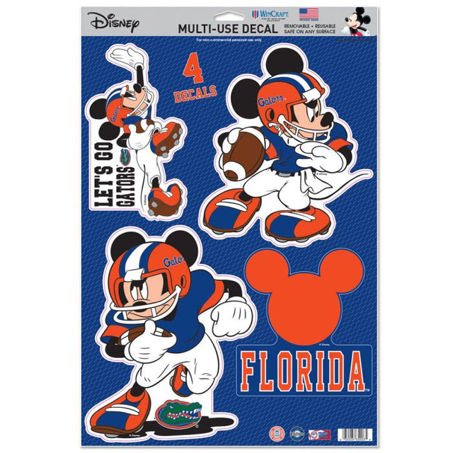 Calcomanía multiusos de fútbol americano de Mickey Mouse de Disney y Florida Gators, 11" x 17"