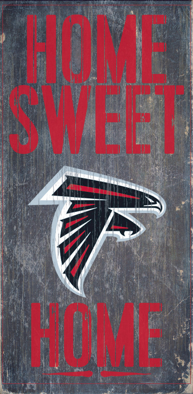 Letrero de madera de los Atlanta Falcons: Hogar, dulce hogar, 6" x 12"