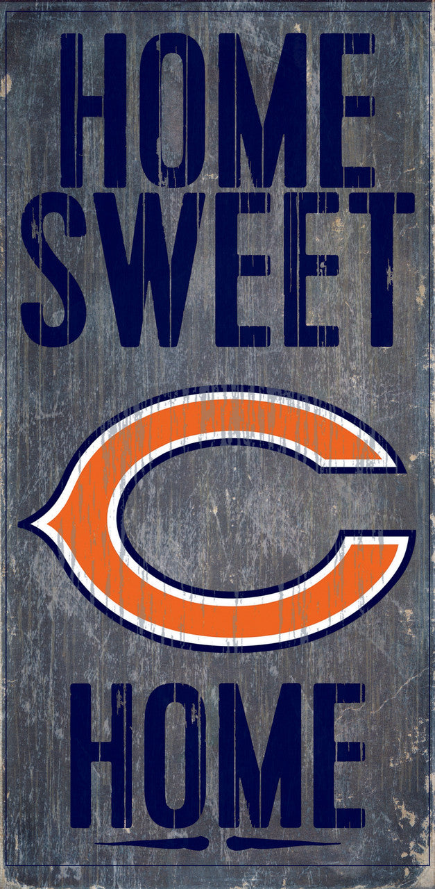 Letrero de madera de los Chicago Bears: Hogar, dulce hogar, 6" x 12"