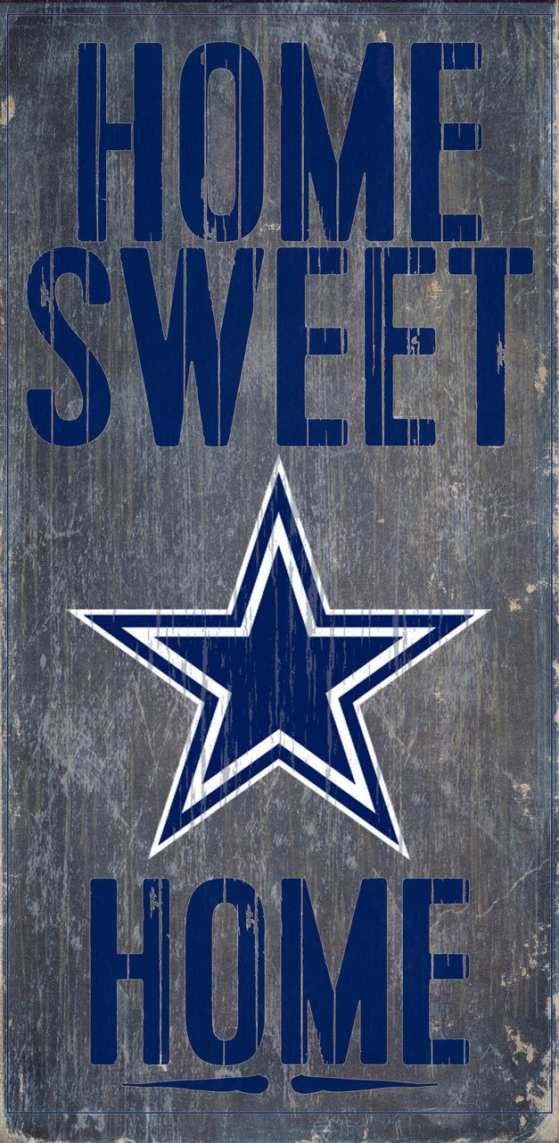 Letrero de madera de los Dallas Cowboys: Hogar, dulce hogar, 6" x 12"