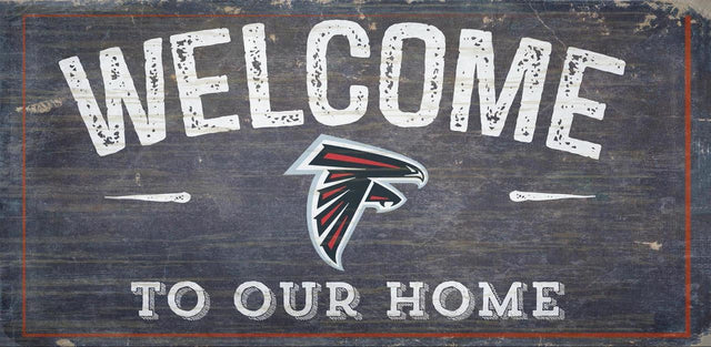 Letrero de madera de los Atlanta Falcons de 6 x 12 pulgadas. Bienvenido a nuestro diseño de hogar