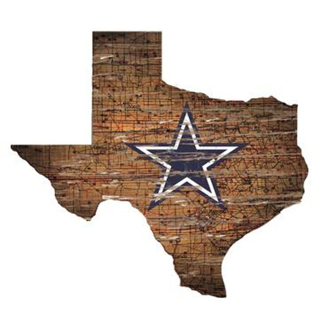 Letrero de madera de los Dallas Cowboys: arte mural estatal