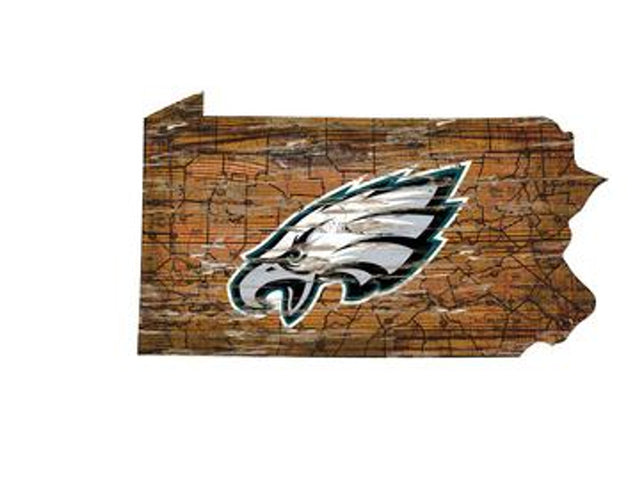 Philadelphia Eagles Sign Wood 24" State Wall Art Design