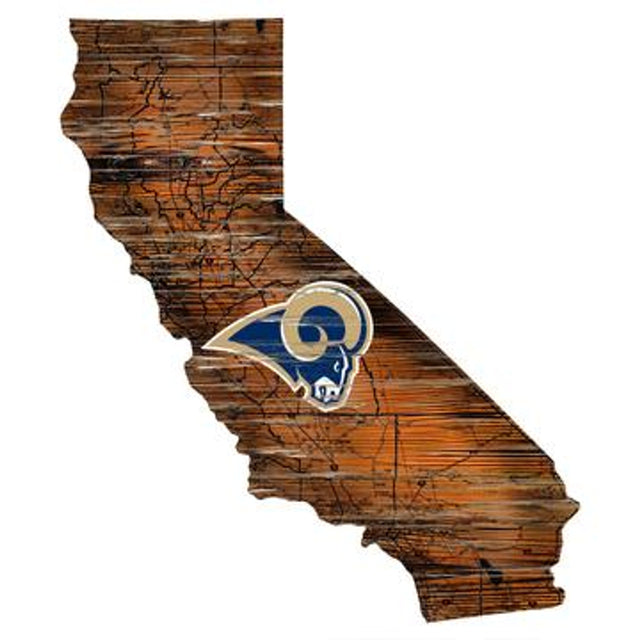 Letrero de madera de Los Angeles Rams - Arte mural estatal