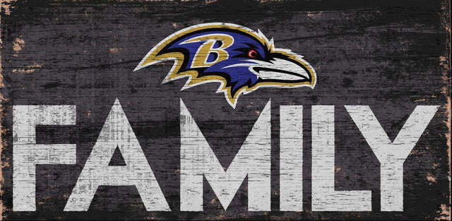 Letrero de madera de los Baltimore Ravens de 12 x 6 pulgadas con diseño familiar
