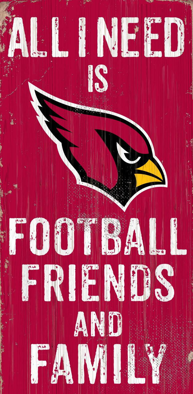 Letrero de madera de los Arizona Cardinals de 6 x 12 pulgadas con diseño de fútbol para amigos y familiares