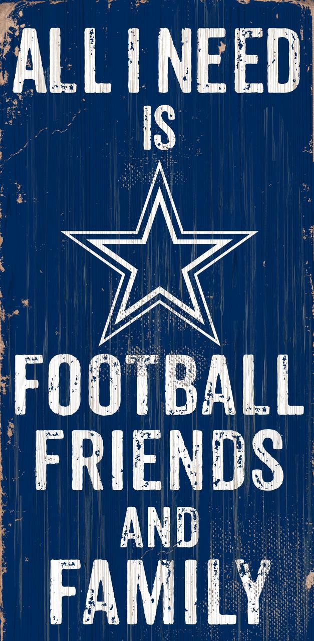 Letrero de madera de los Dallas Cowboys de 6 x 12 pulgadas con diseño de fútbol para amigos y familiares