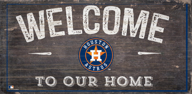 Letrero de madera de los Houston Astros de 6 x 12 pulgadas. Bienvenido a nuestro diseño de hogar.