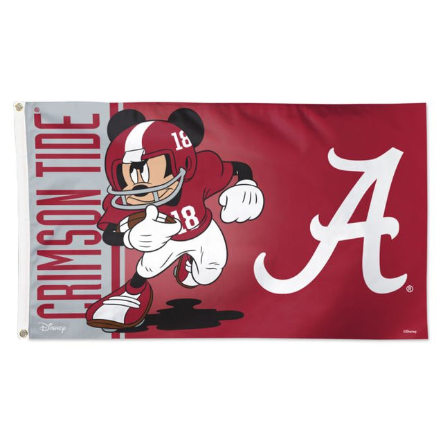 Bandera de fútbol de Mickey Mouse de Alabama Crimson Tide/Disney - Deluxe 3' X 5'