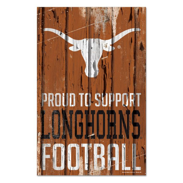 Texas Longhorns Wood Sign 11" x 17" 1/4" thick