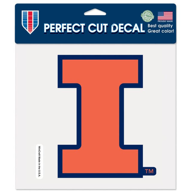 Calcomanía de color de corte perfecto de Illinois Fighting Illini de 8" x 8"