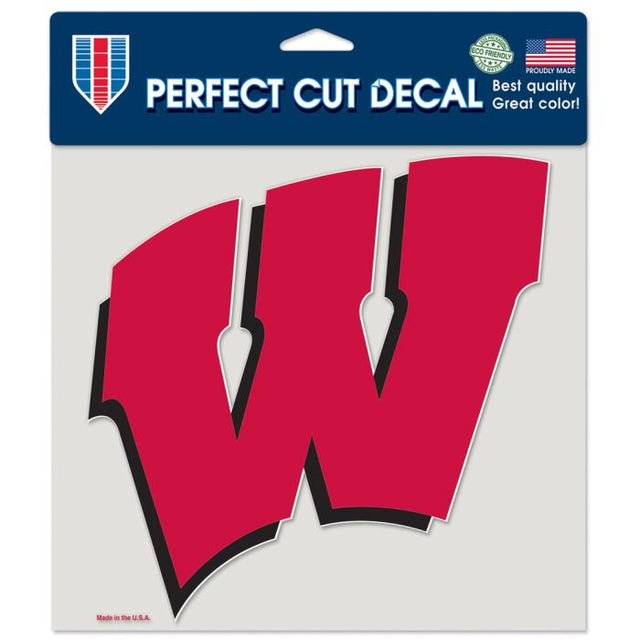 Calcomanía de color de corte perfecto de Wisconsin Badgers de 8" x 8"