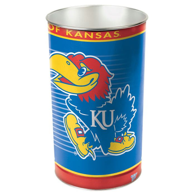 Kansas Jayhawks Wastebasket - tapered 15"H