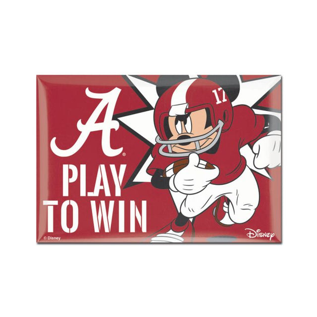 Imán de metal de 2,5" x 3,5" con la imagen de Mickey Mouse de Alabama Crimson Tide