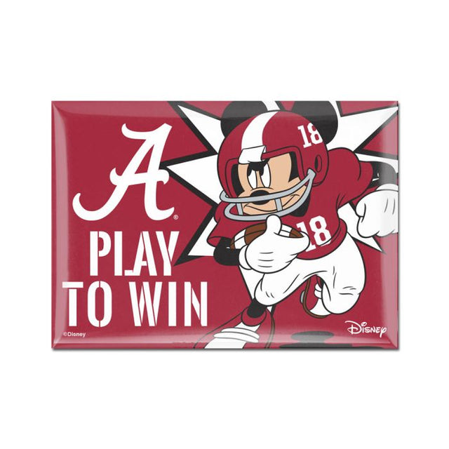 Imán de metal de 2,5" x 3,5" con la imagen de Mickey Mouse y el equipo de fútbol americano de Alabama Crimson Tide/Disney