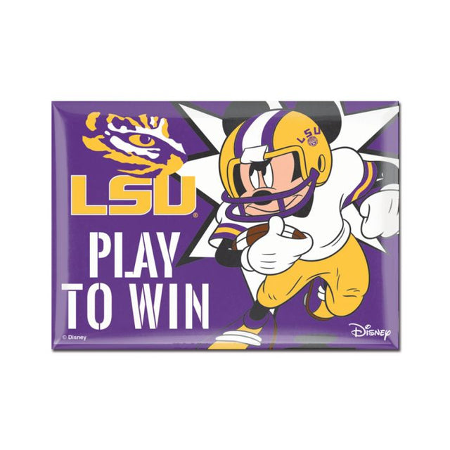 LSU Tigers / Disney MICKEY MOUSE FOOTBALL Metal Magnet 2.5" x 3.5"