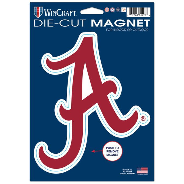 Imán troquelado con el logotipo de Alabama Crimson Tide, 6,25" x 9"