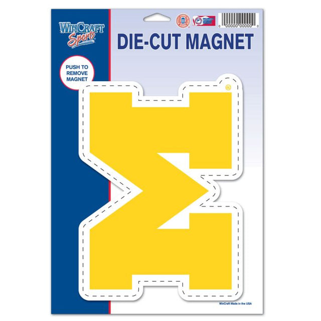 Michigan Wolverines Die Cut Logo Magnet 6.25" x 9"