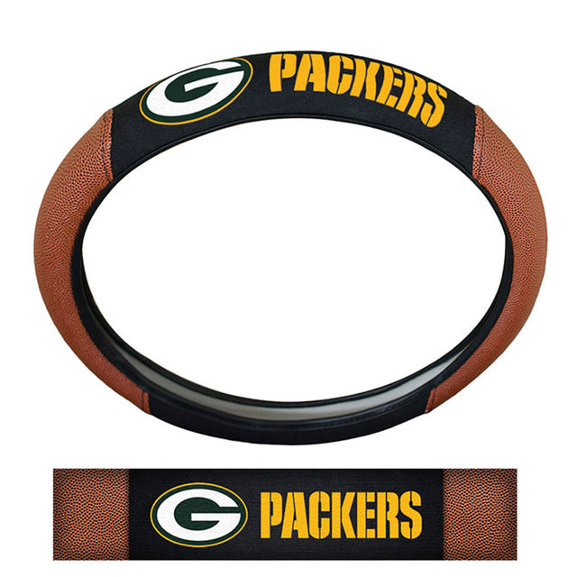 Funda para volante de los Green Bay Packers, estilo piel de cerdo de primera calidad