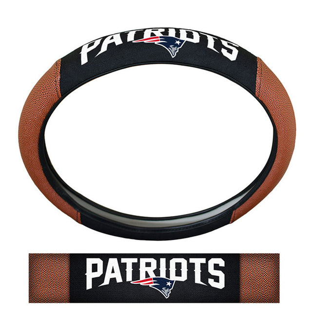 Funda para volante de los New England Patriots, estilo piel de cerdo de primera calidad