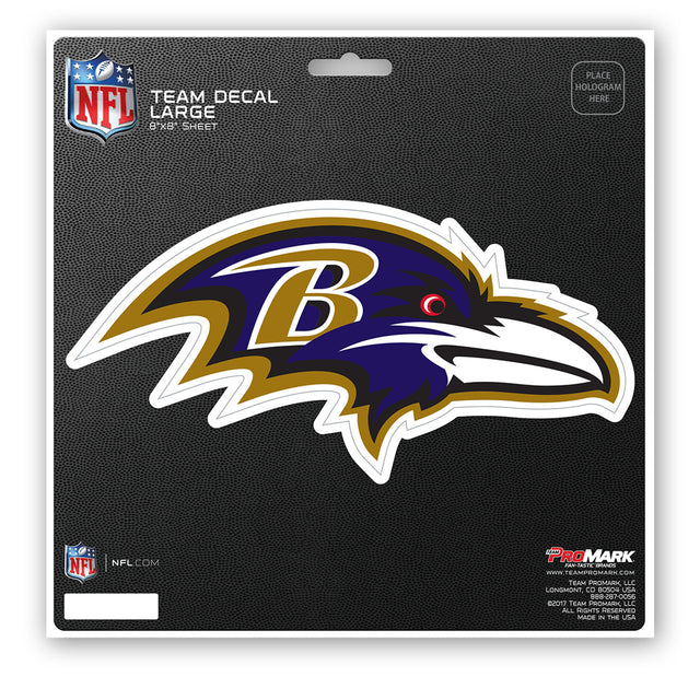Calcomanía de los Baltimore Ravens troquelada de 8 x 8 pulgadas