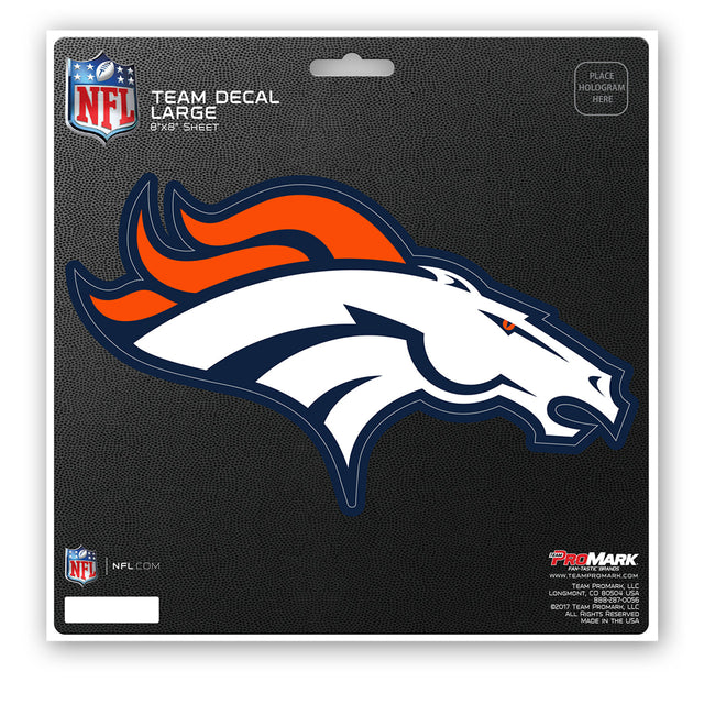 Calcomanía de los Denver Broncos troquelada de 8 x 8 pulgadas