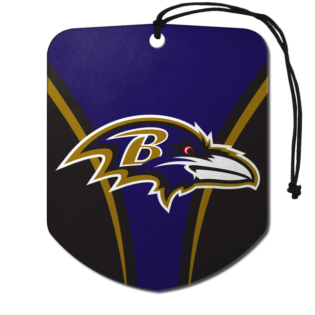 Ambientador Baltimore Ravens con diseño de escudo, paquete de 2