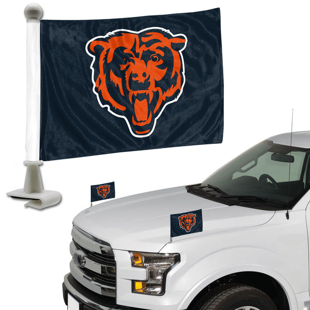 Juego de 2 banderas de los Chicago Bears, estilo Ambassador