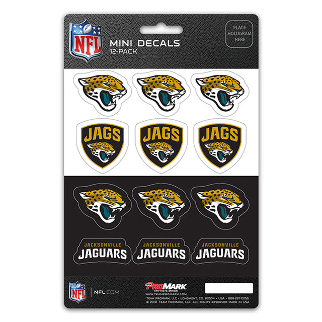 Juego de calcomanías de Jacksonville Jaguars, paquete de 12 unidades