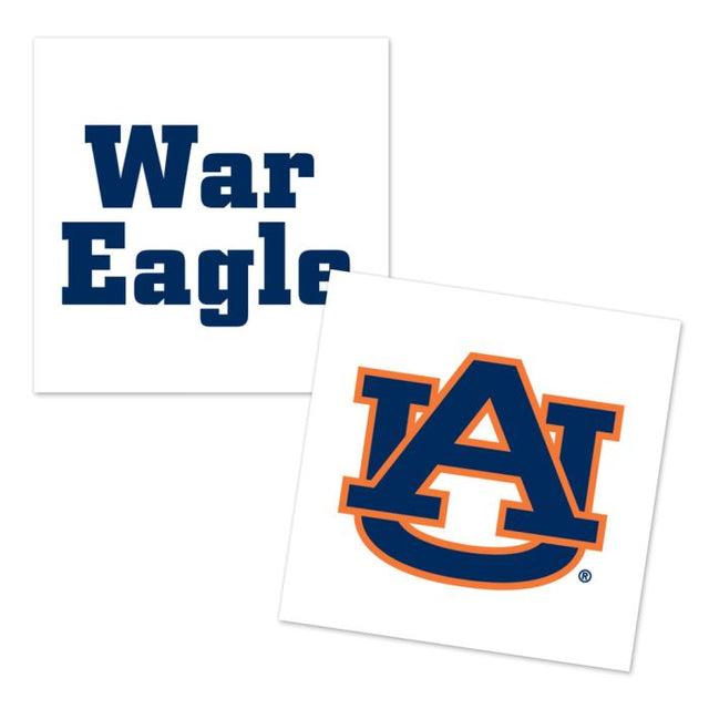 Auburn Tigers Two Designs Tattoo 4 pack