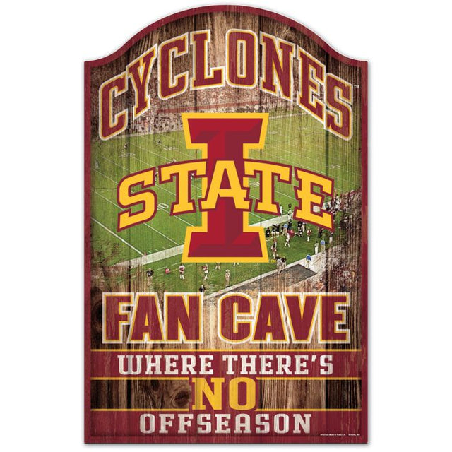 Iowa State Cyclones Wood Sign 11" x 17" 1/4" thick