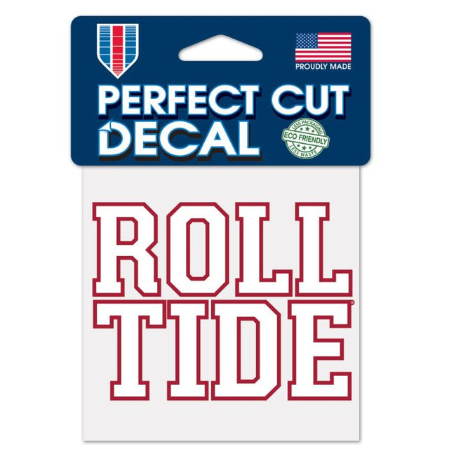 Calcomanía de color de corte perfecto ROLL TIDE de Alabama Crimson Tide de 4" x 4"