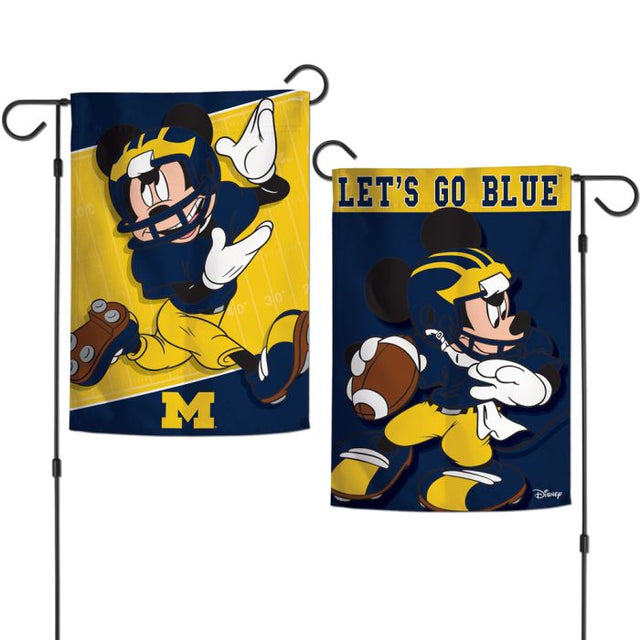 Michigan Wolverines / Disney mickey mouse Garden Flags 2 sided 12.5" x 18"