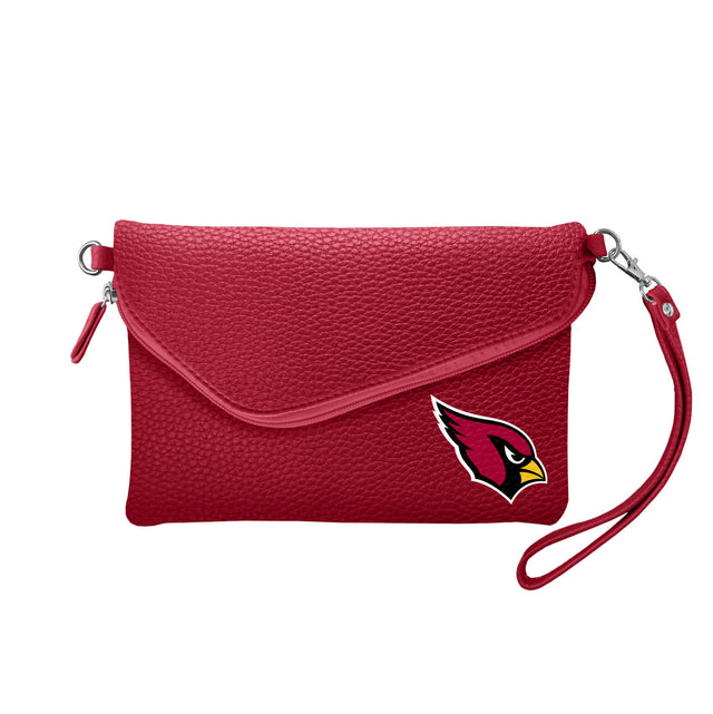 Arizona Cardinals Purse Pebble Fold Over Crossbody Dark Red