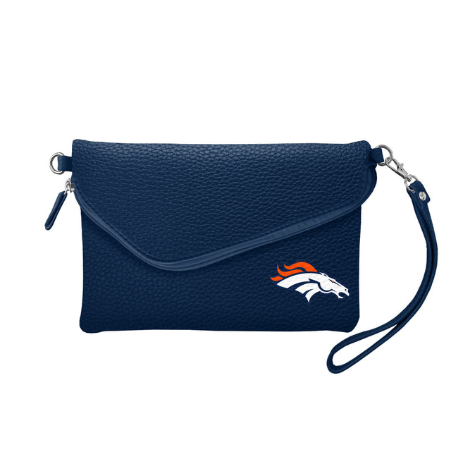 Bolso bandolera plegable Pebble de los Denver Broncos en color azul marino