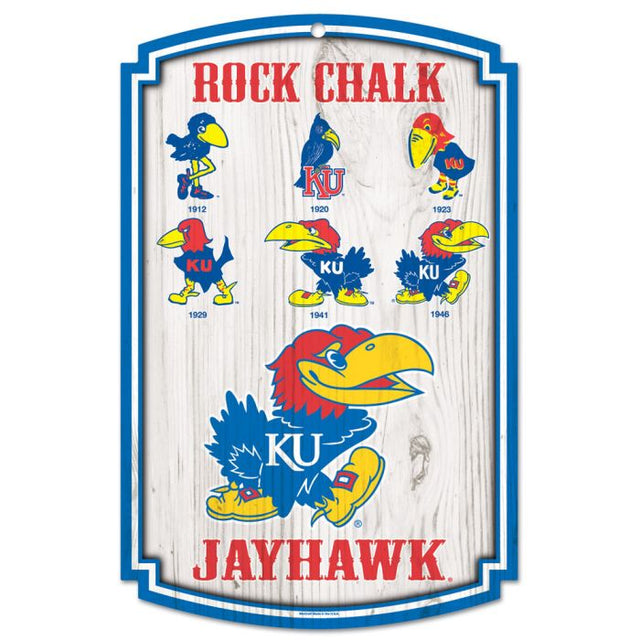 Kansas Jayhawks /College Vault vault Wood Sign 11" x 17" 1/4" thick