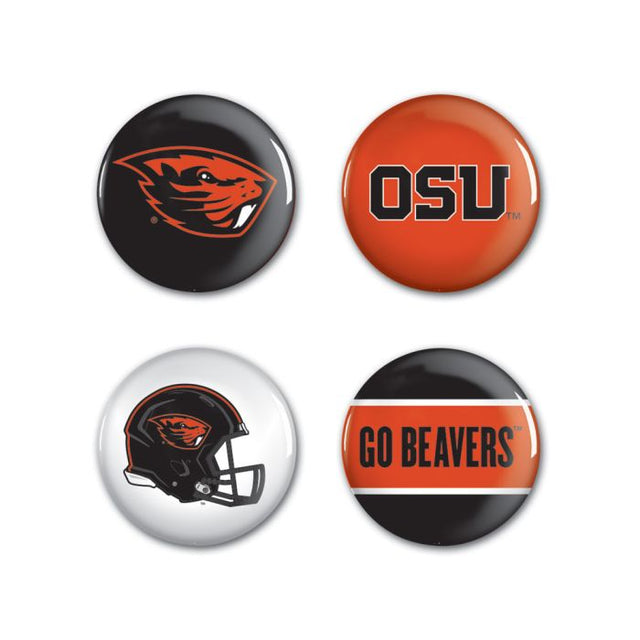 Oregon State Beavers Button 4 Pack 1 1/4" Rnd