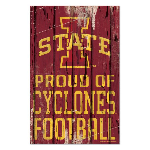 Iowa State Cyclones Wood Sign 11" x 17" 1/4" thick