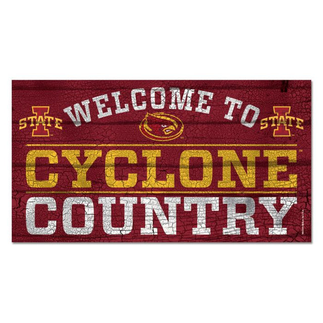 Iowa State Cyclones Wood Sign 13"x24" 1/4" thick