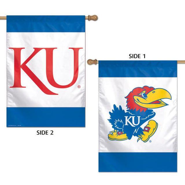 Kansas Jayhawks Vertical Flag 2 Sided 28" x 40"