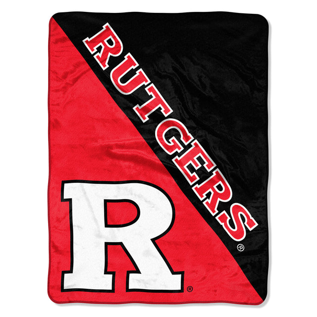 Manta Rutgers Scarlet Knights 46x60 Diseño de semitono Micro Raschel Enrollado
