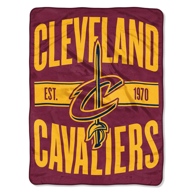 Manta de los Cleveland Cavaliers de 46 x 60 pulgadas, diseño micro Raschel transparente, enrollada