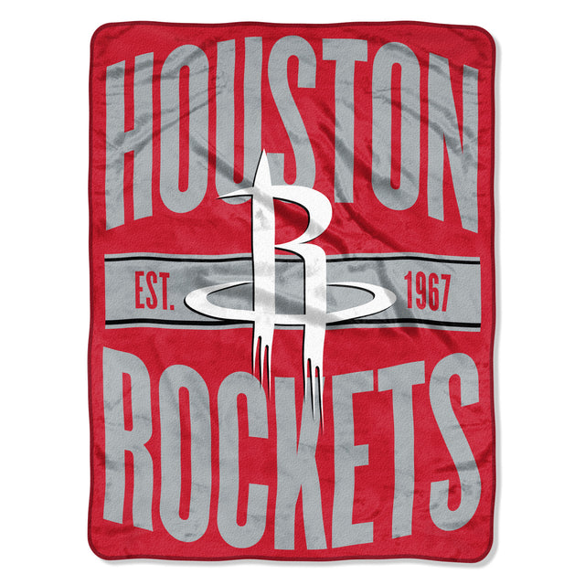 Manta de los Houston Rockets de 46 x 60 pulgadas, diseño Micro Raschel transparente, enrollada