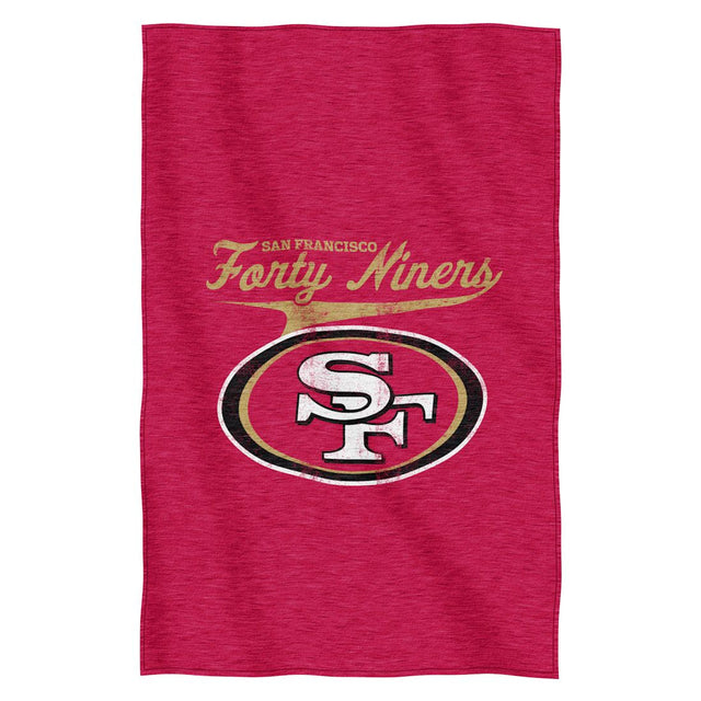 Sudadera con capucha y diseño de texto de los San Francisco 49ers de 54 x 84 pulgadas