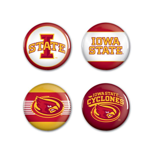 Iowa State Cyclones Button 4 Pack 1 1/4" Rnd