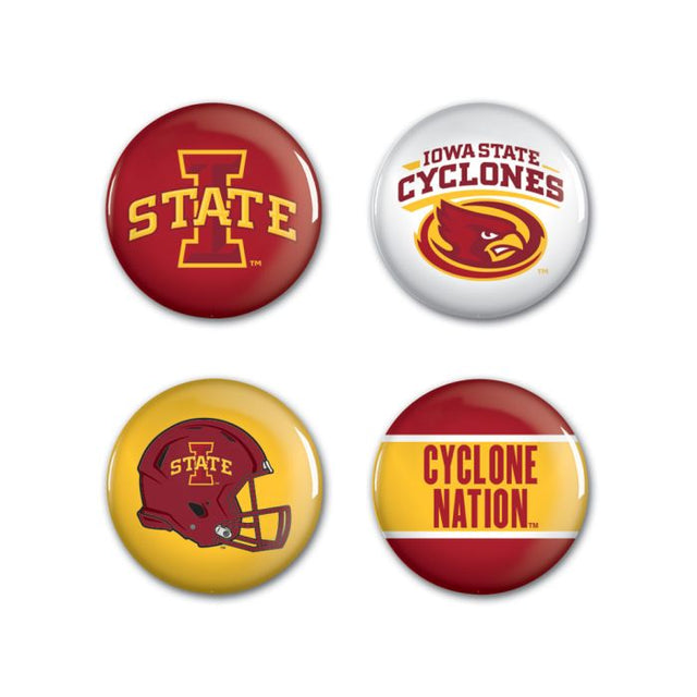 Iowa State Cyclones Button 4 Pack 1 1/4" Rnd