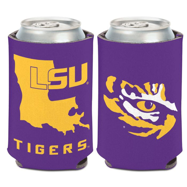 LSU Tigers STATE SHAPE Can Cooler 12 oz.